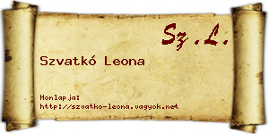 Szvatkó Leona névjegykártya